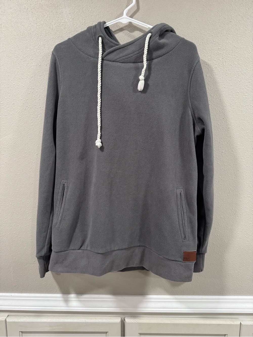 BKE Charcoal Gray Fleece Sweatshirt with Drawcord